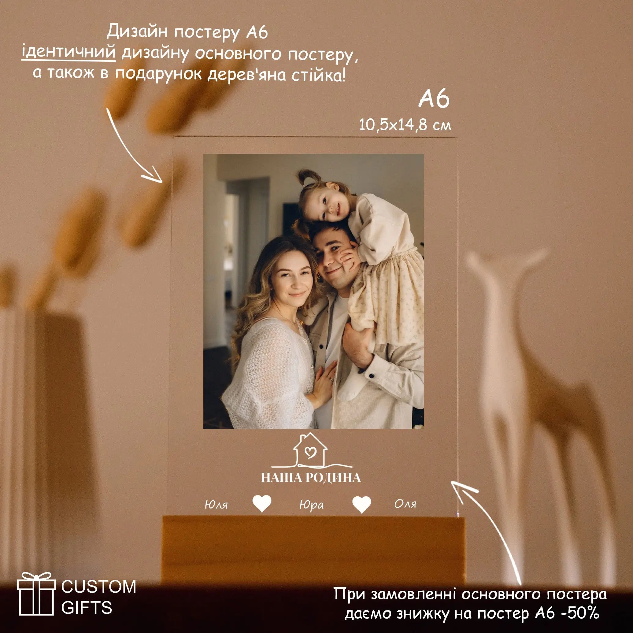 Іменний Family Poster — подарунок на День Сім'ї Custom Gifts