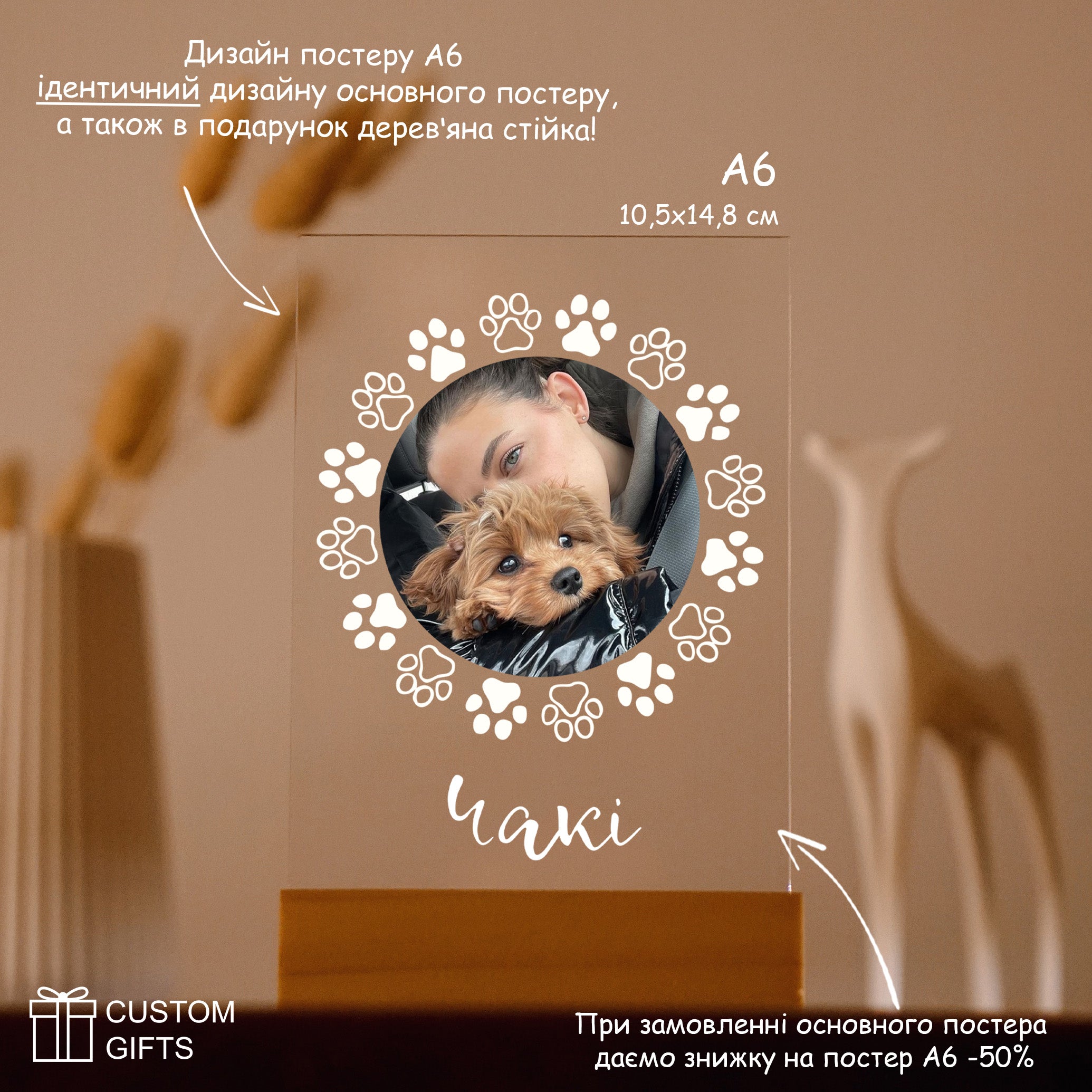 Персоналізований постер з фото улюбленця на подарунок