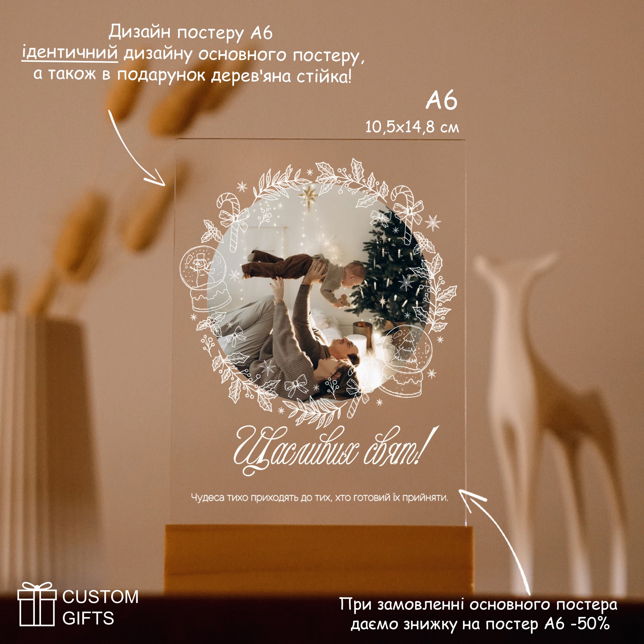 Фотопостер у святковій рамці — подарунок до Нового Року