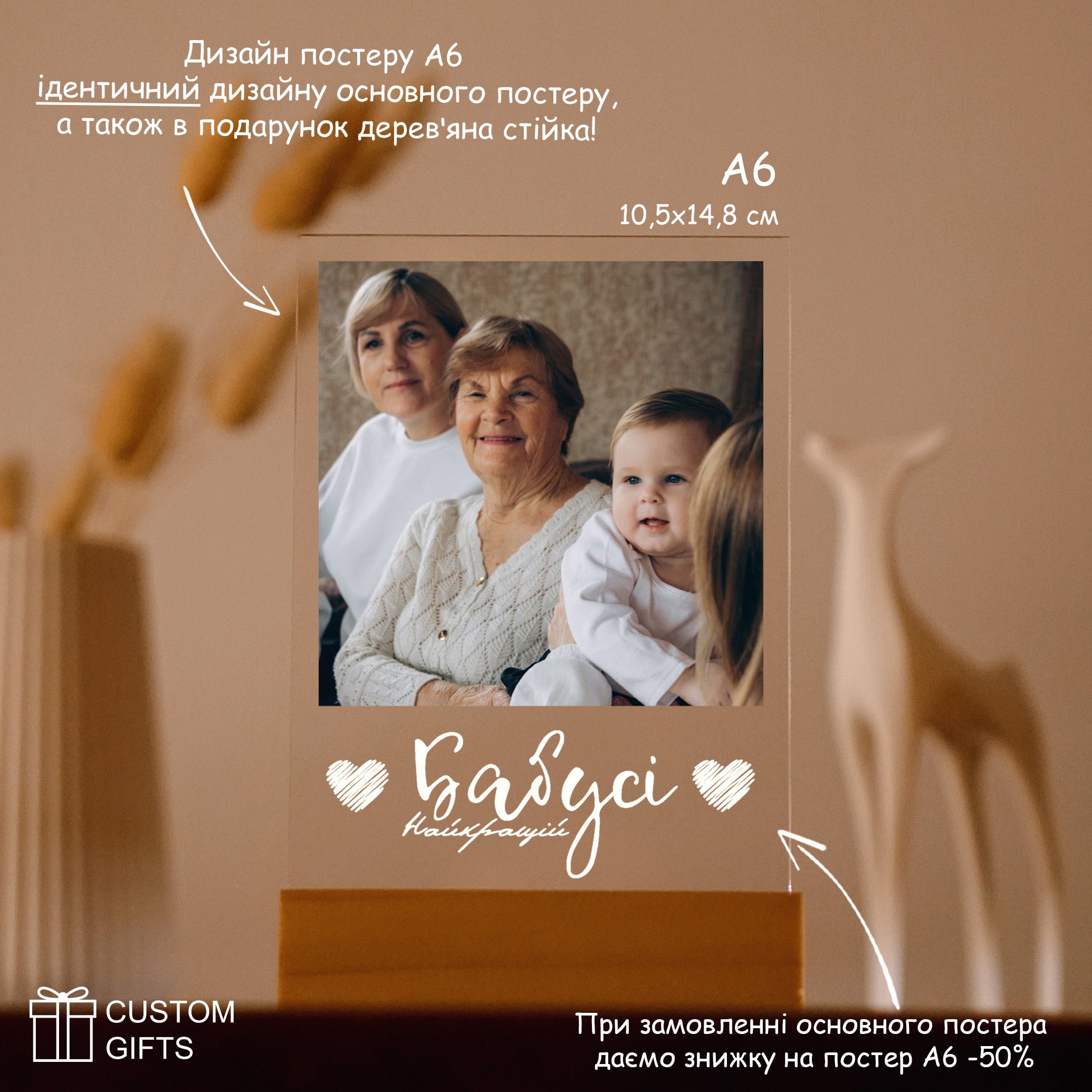 Photoposter Найкращій бабусі - подарунок для бабусі