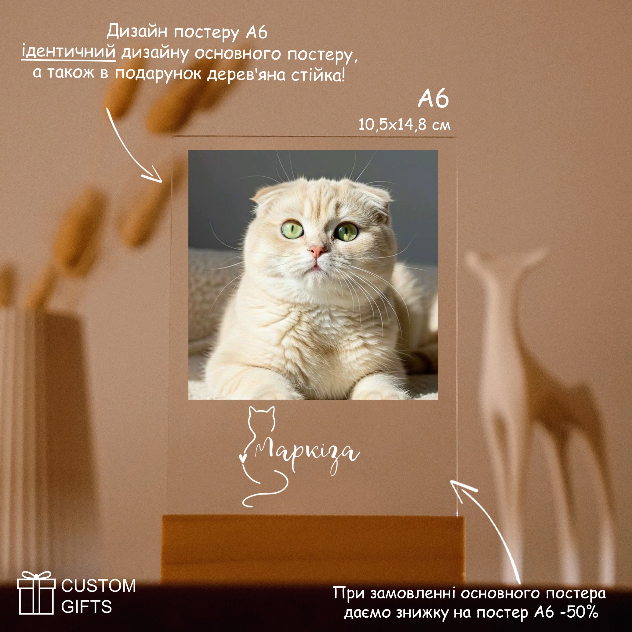 Фотопостер із зображенням домашньої тварини на подарунок