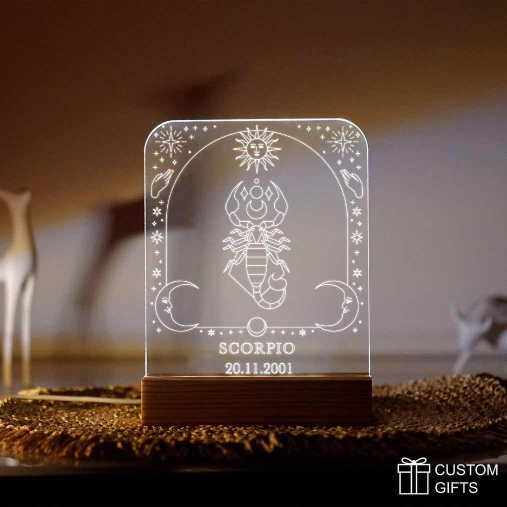 Нічник із знаком зодіаку "Скорпіон" — персоналізований подарунок