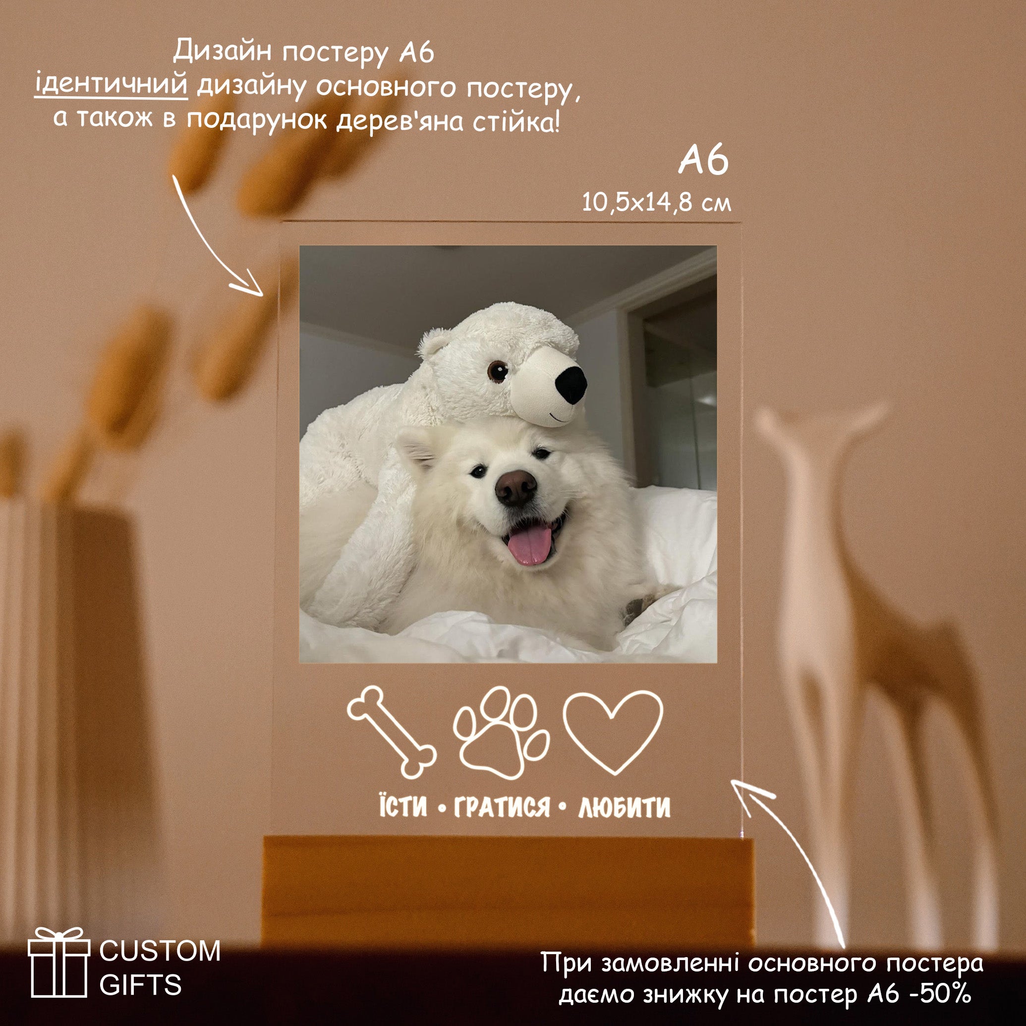 Photoposter з домашнім улюбленцем на подарунок Custom Gifts