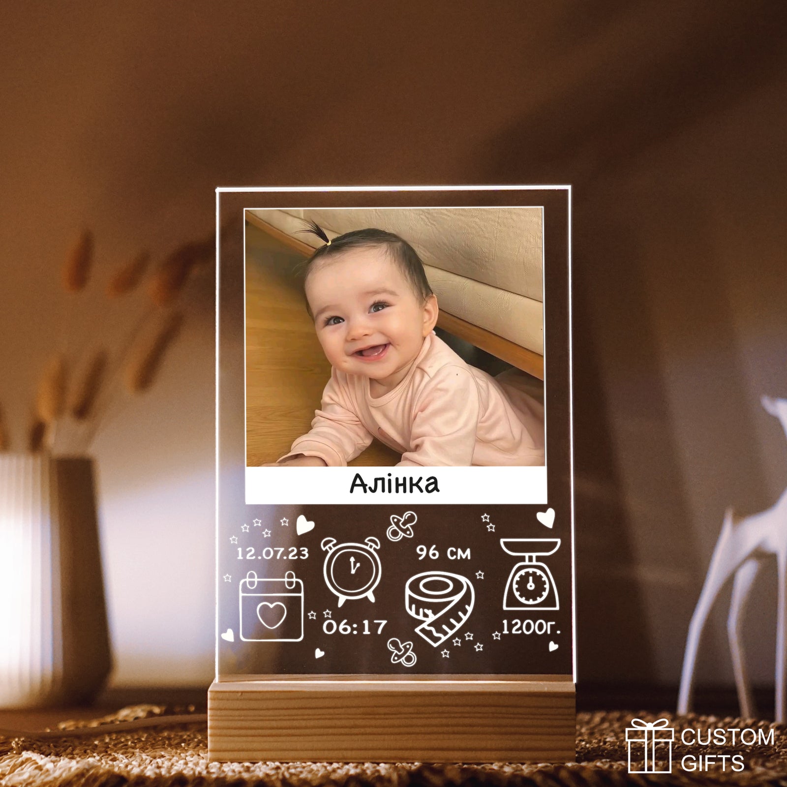 Памʼятний нічник з фото дитини в подарунок
