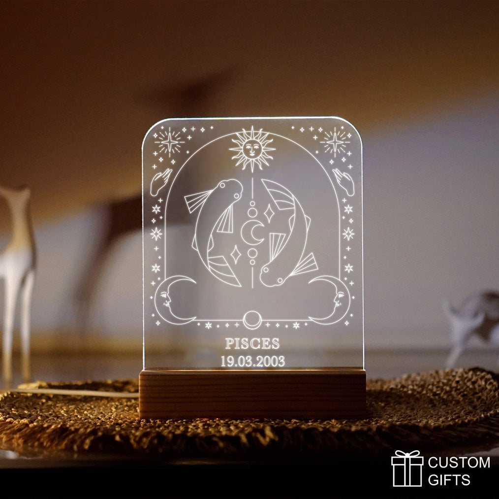 Нічник із знаком зодіаку "Риби" — персоналізований подарунок