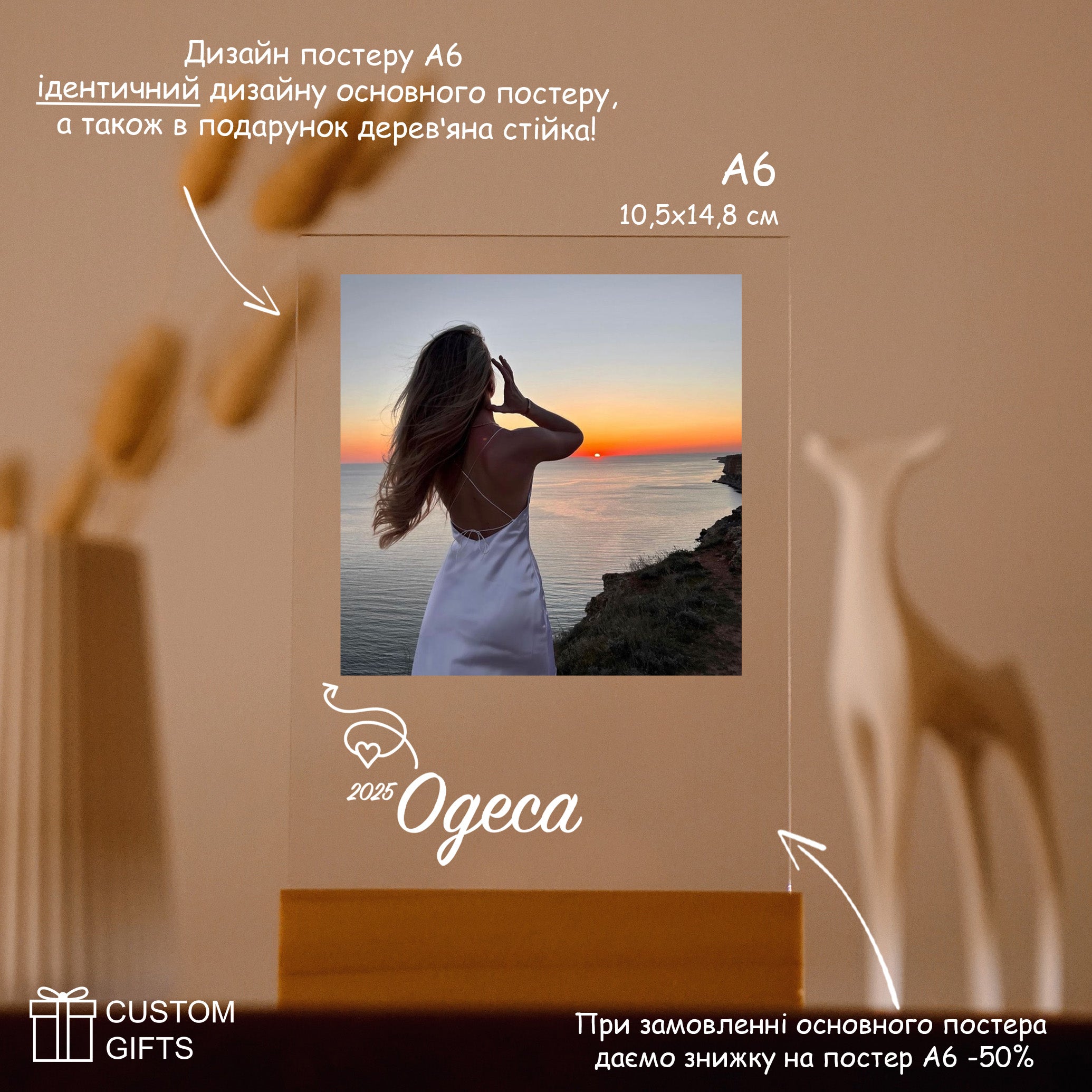 Постер із фото та назвою місця — подарунок з відпустки