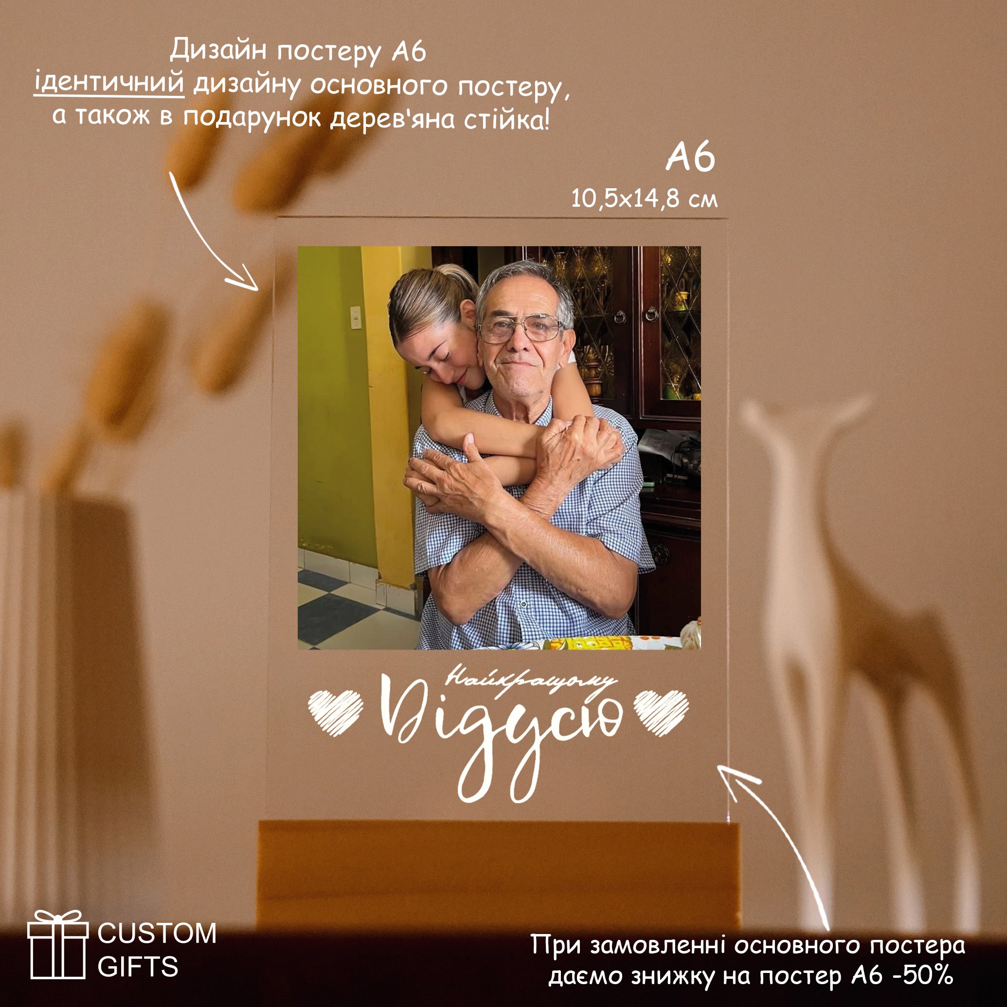 PhotoPoster Найкращому дідусю - подарунок найріднішим