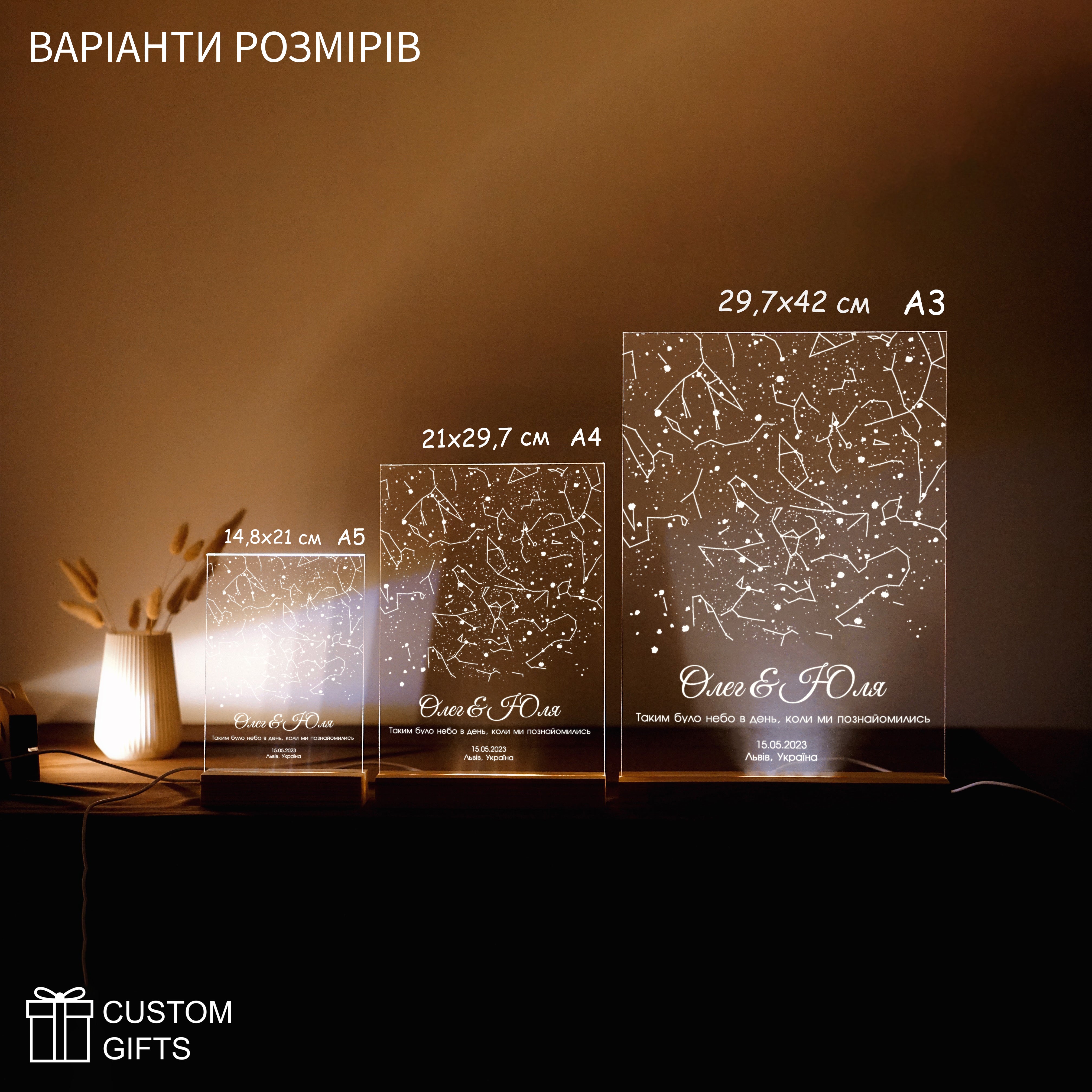 Прозора карта зоряного неба Fullprint  — персоналізований подарунок
