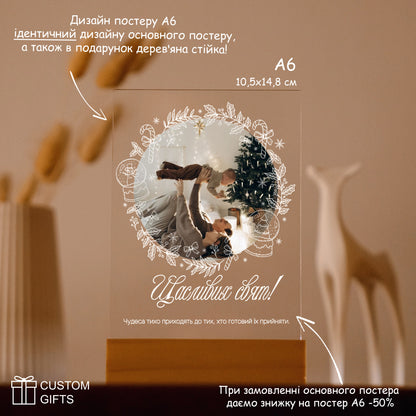 Фотопостер у святковій рамці — подарунок до Різдва