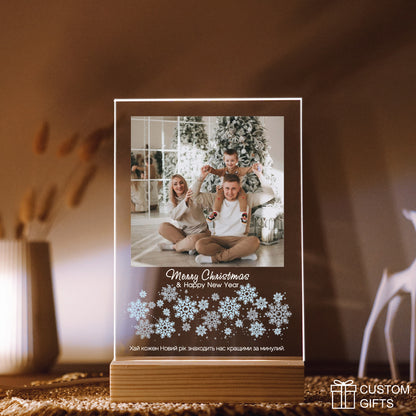 Персоналізований фотопостер зі сніжинками — подарунок до Різдва та зимових свят