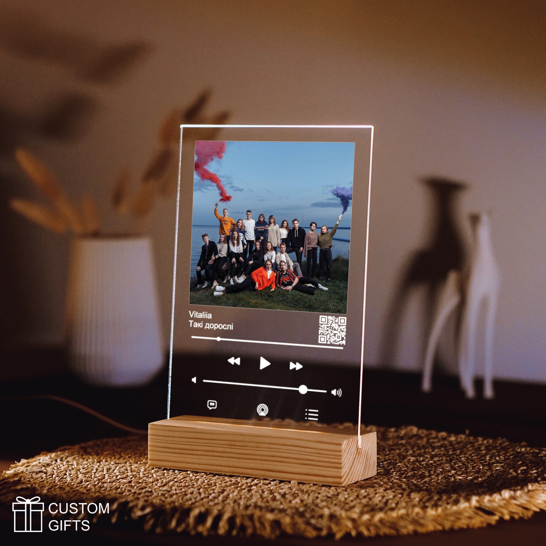 Apple Music acrylic poster showcasing a favorite song and photo, perfect gift for Last Bell celebration.