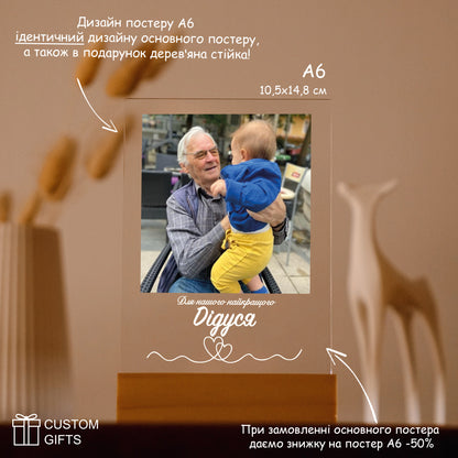 Персоналізований Photoposter - подарунок дідусю