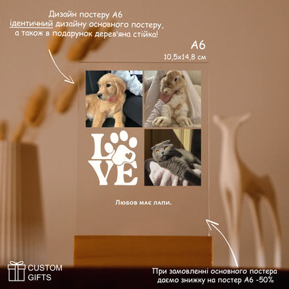 Персоналізований фото-колаж з домашньою твариною на подарунок