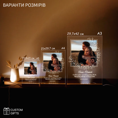 Фотопостер в квітковій рамці - подарунок на річницю
